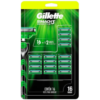 Refil de Barbeador da Gillette, modelo Mach3 Sensitive com 16 unidades - R$ 79,90