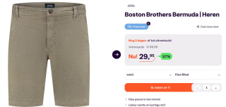 Boston Brothers Heren Bermuda voor €29, 95 bij ibood