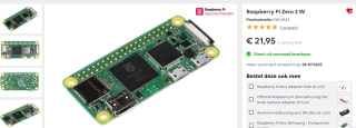 Raspberry Zero 2W voor €21,95 via Kiwi Electronics
