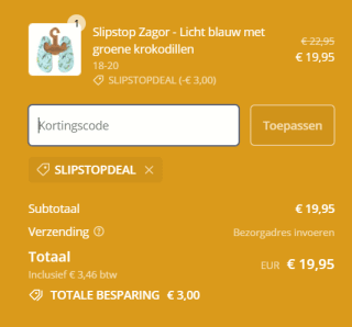 Slofjes kortingscode voor €3 korting op Slipstop waterschoenen