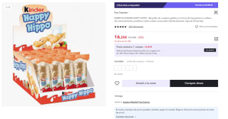 28 barritas Kinder Happy Hippo por 9.75€