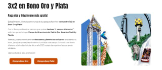 Oferta ahora mismo tenemos un 3x2 en bono parque