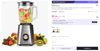 Mellerware - Batidora de vaso Mixy! 1500 W | Jarra de vidrio de 1.5L | 2 velocidades + TURBO | Procesador de alimentos profesional con cuchillas de 6 hojas | Rompehielos | Acero Inoxidable por 29,74€ (Cuenta Nueva 19.74€)