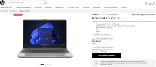 Notebook da HP, modelo 256 G8 com Intel Core i7-1165G7 - R$ 3.894,05