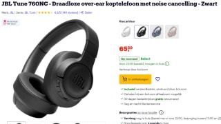JBL Tune 760NC draadloze over ear koptelefoon met Active Noise Cancelling voor €64,99 bij Bol.com