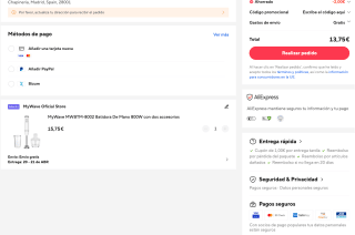 MyWave MWBTM-8002 Batidora de Mano 800W con dos accesorios por solo 13,75€