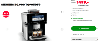 Siemens EQ.900 TQ905DF9 Espressomachine 2,3 l voor €1499 bij Boxxer