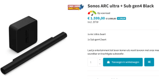 Sonos Pack ARC Ultra + Sub (Gen 4) matzwart voor €1.599 bij Antobeeldengeluid