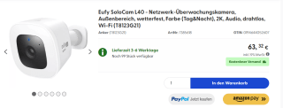 Eufy Spotlight IP-camera Pro - SoloCam L40 - 2K voor €63,32 bij Jacob