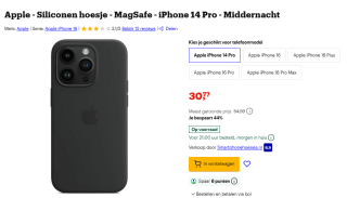 Apple - Siliconen hoesje - MagSafe - iPhone 14 Pro - Middernacht voor €30,77 bij Bol