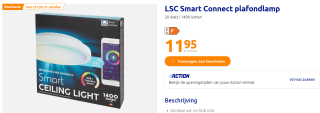 LSC Smart Connect plafondlamp 20 watt voor €11,95 bij de Action
