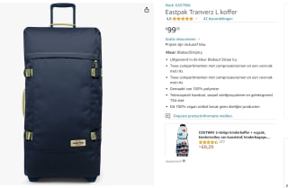 Eastpak reistas Tranverz L voor €99,95 bij Amazon