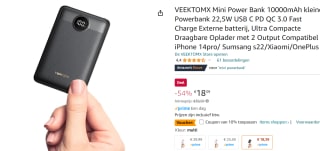 Mini Powerbank - 10.000 mAh voor €16,55 bij Amazon