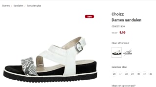 Choizz Dames sandalen zilverkleurig voor €9,99 bij Schuurmanschoenen