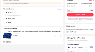 10Kg Filamento PETG Geeetech 1.75mm por solo 71,69€