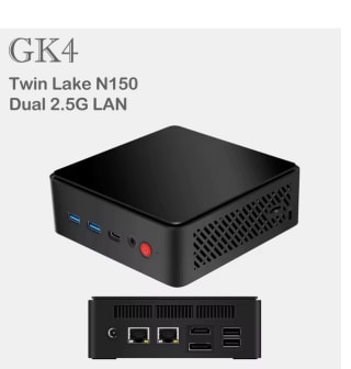 Mini PC GK4 intel N150 16GB RAM SODIMM + 256gb M.2 + 2 puertos 2,5gb RJ45 ideal OPNsense por solo 111,99€