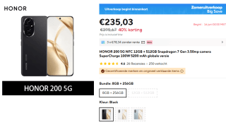 Honor 200 8GB/256GB Zwart voor €235,03 bij Aliexpress