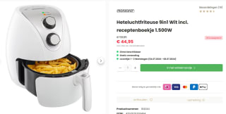 Monzana Airfryer 9-in-1 3,6 liter - wit voor €44,95 bij Deubaxxl