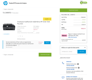 Impresora multifunción inalámbrica HP Smart Tank Plus 655 por solo 189,05€