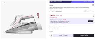 Plancha de vapor Solac Optima 3000 por 14.27€