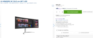 LG 49WQ95C-W 49" 5K 144Hz IPS monitor voor €1.112,37 bij Max Ict