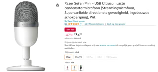 Razer Seiren Mini wit voor €34,99 bij Amazon.nl