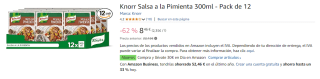 12 Botes de Knorr Salsa a la Pimienta 300ml por 8.46€