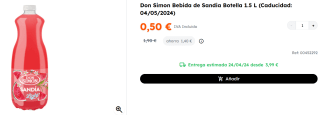 6 Botellas de Don Simon Bebida Sandía Light por 3€