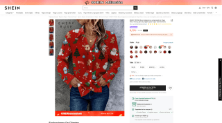 Blusa EMERY ROSE con estampado de Papa Noel por 5,77€