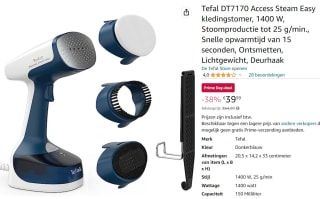Tefal Access Steam Easy DT7170 - kledingstomer voor €39,99 bij Amazon