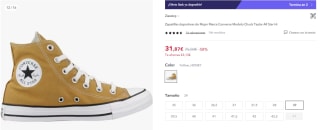 Converse Chuck Taylor All Star Hi Amarillo por 31,87€ (cuenta nueva por 19,87€)