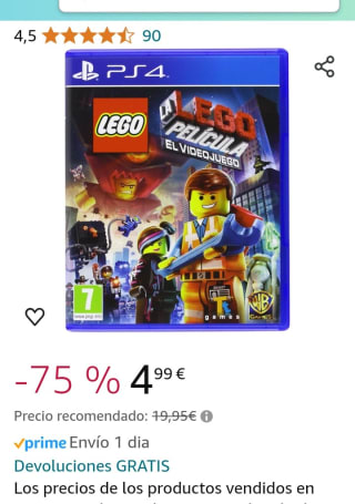 La lego Película El Videojuego PS4 por 4,99€.