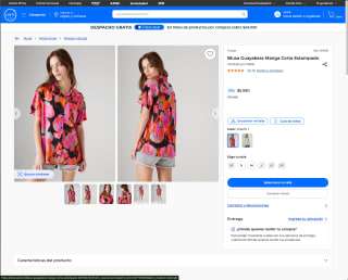 Blusa Guayabera Manga Corta Estampado por solo $5.990