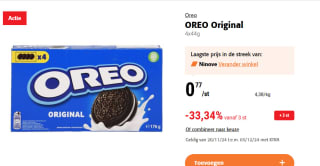 4x44g Oreo Original voor €0,51 per doos bij Colruyt