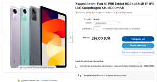 Xiaomi Redmi Pad SE 8GB+256GB por 171,20€