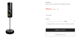 Saco Cardio Fitness Training Bag Everlast por 59.8€