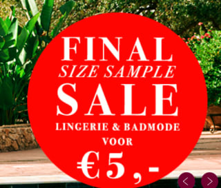 Lingerie & badmode voor €5 of heren boxershorts met 50% korting in de sale van Sapph