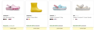 Tot 50% korting in de sale van Crocs