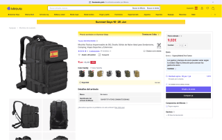 Mochila táctica impermeable 50L por 9,05€