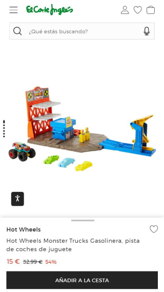 Hot Wheels Monster Trucks Gasolinera, pista de coches por 15€