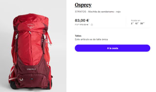Mochila Osprey Stratos 26L por 83€