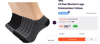 10 Paar Monfoot Lage Enkelsokken voor €16,95 bij iBood