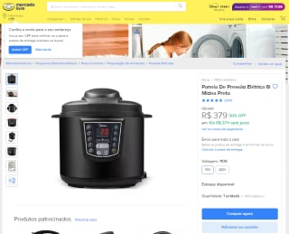 Panela De Pressão Elétrica da Midea de 6L - R$ 379