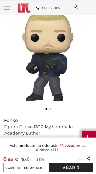 Figura Funko POP My Umbrella Academy Luther por 6,95€.