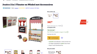 Houten Theater / Winkeltje (2-in-1) voor €36,95