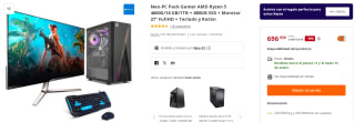 Neo-PC Pack Gamer AMD Ryzen 5 4600G/16 GB/1TB + 480GB SSD + Monitor 27" FullHD + Teclado y Ratón por 696.33€