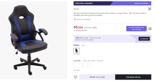 Silla Gaming Giratoria Ergonomica por 40,25€