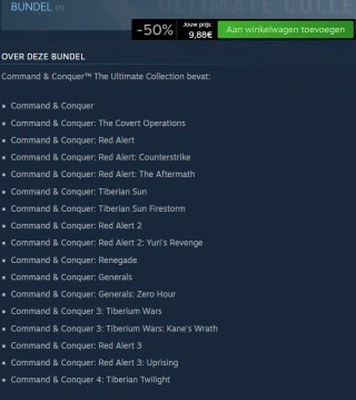 Command & Conquer™ The Ultimate Collection voor €9,88 via Steam