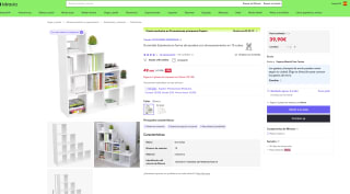 Dormidán Estantería en forma de escalera con almacenamiento en 10 cubos 110x29x110 cm por 39,90€