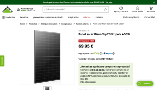 Panel solar Risen TopCON tipo N 450W por 69,95€